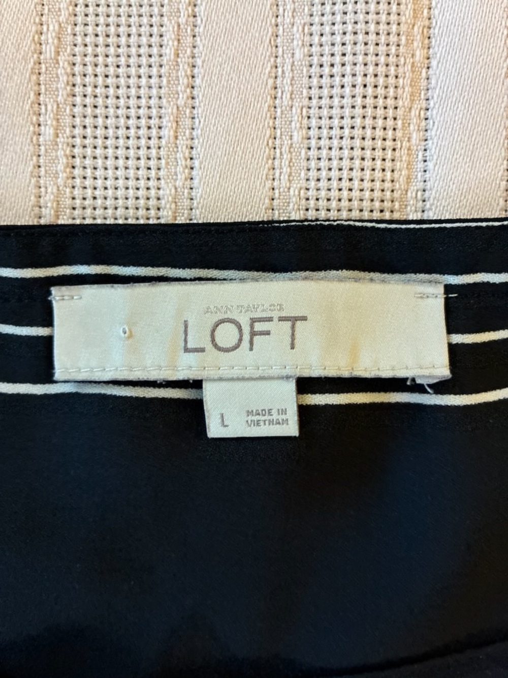 Ann Taylor Loft Striped Black and White Women's Blouse - Picture 2 of 6